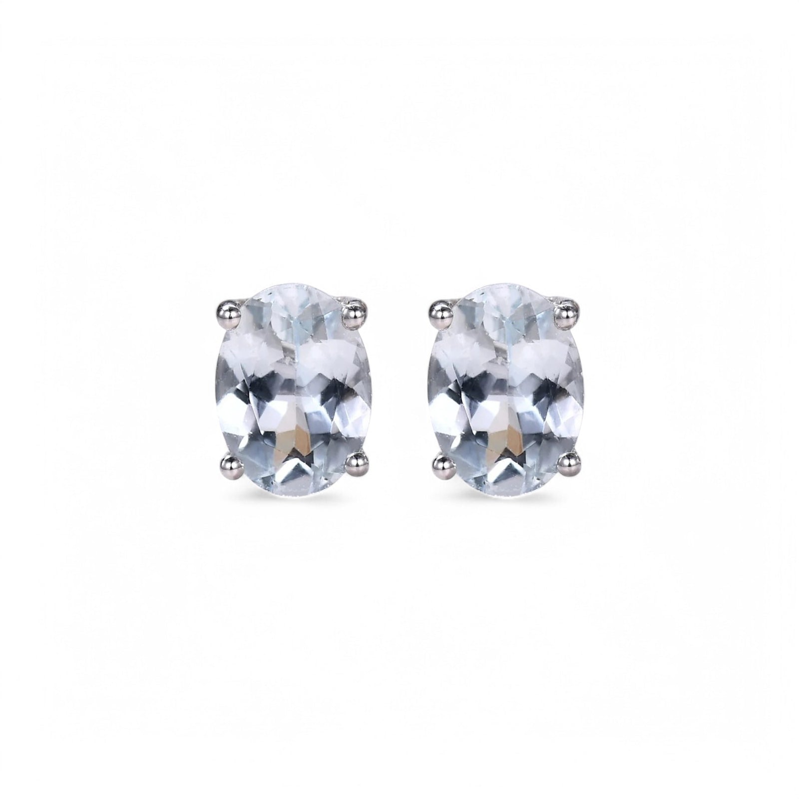 1CT Aquamarine Oval cut Studs - GEMPARA