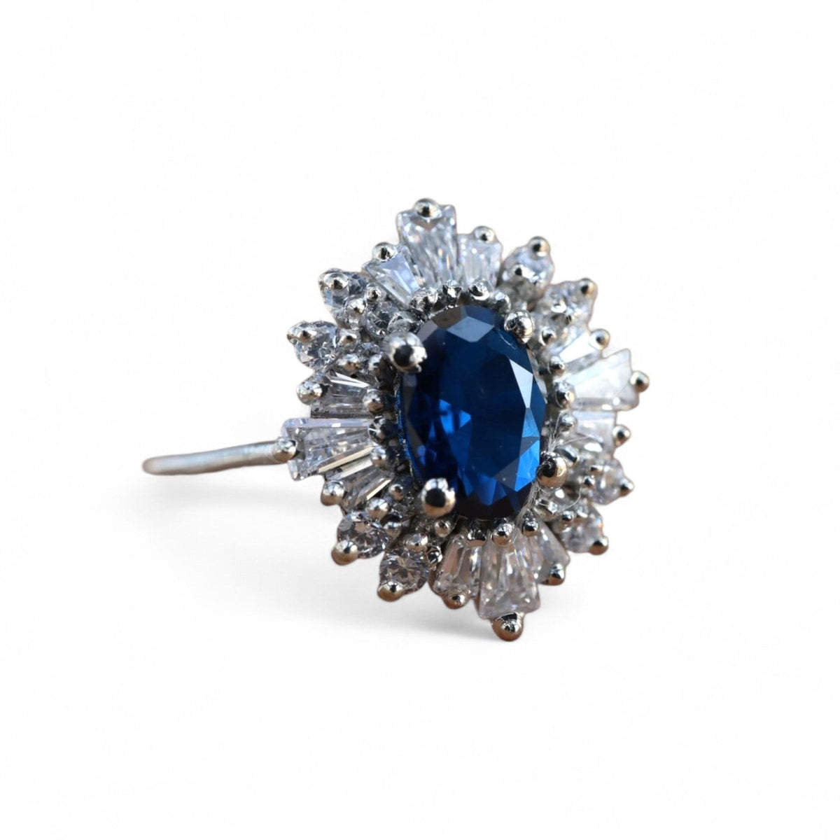 Victoria Lab Blue Sapphire Cluster Ring - GEMPARA