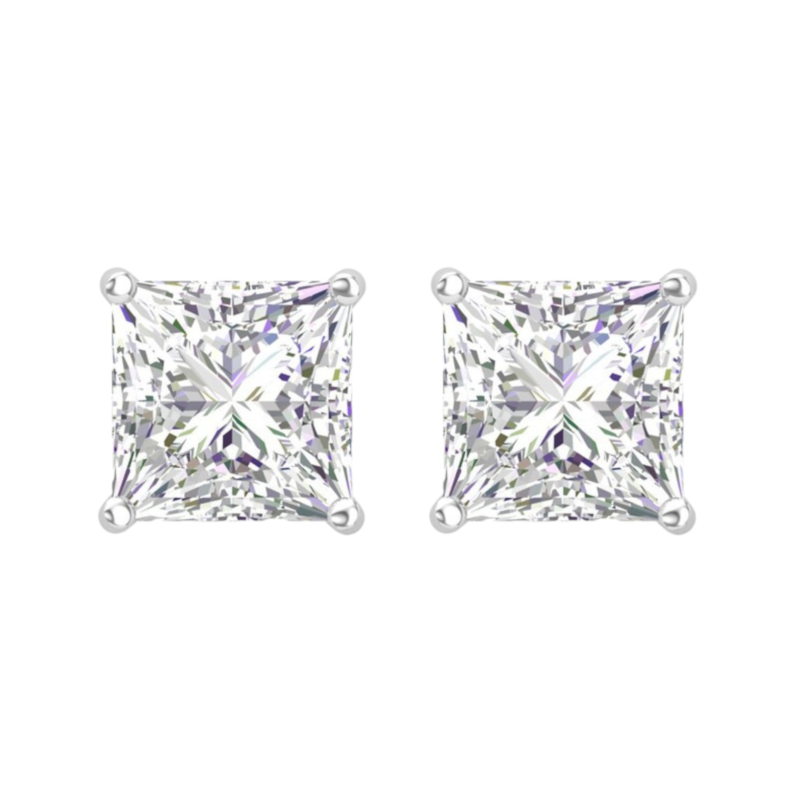 0.50CT Classic Princess cut Diamond Studs - GEMPARA