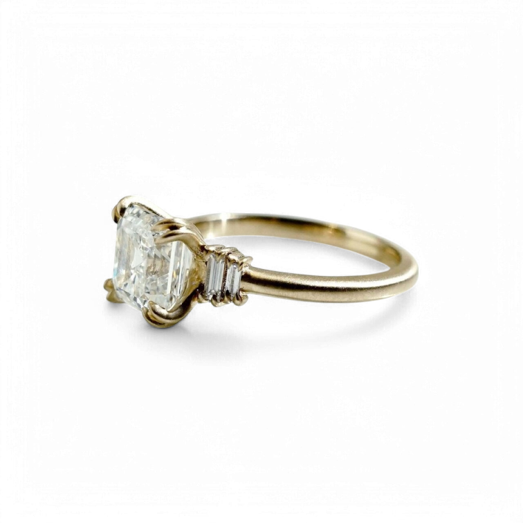 2.16Ct Asscher Diamond  Ring - GEMPARA