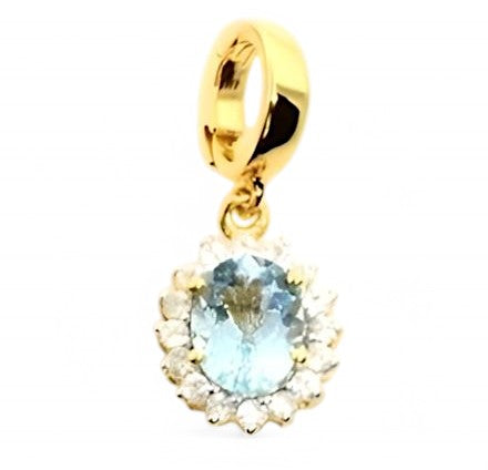6CT Ethereal Waters Aquamarine and moissanite Pendant - GEMPARA