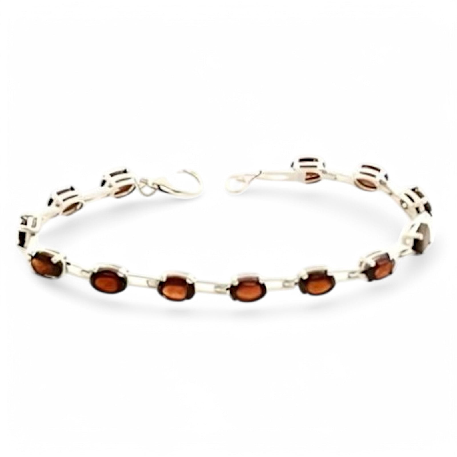 2CT Classic Oval Garnet Station Bracelet - GEMPARA