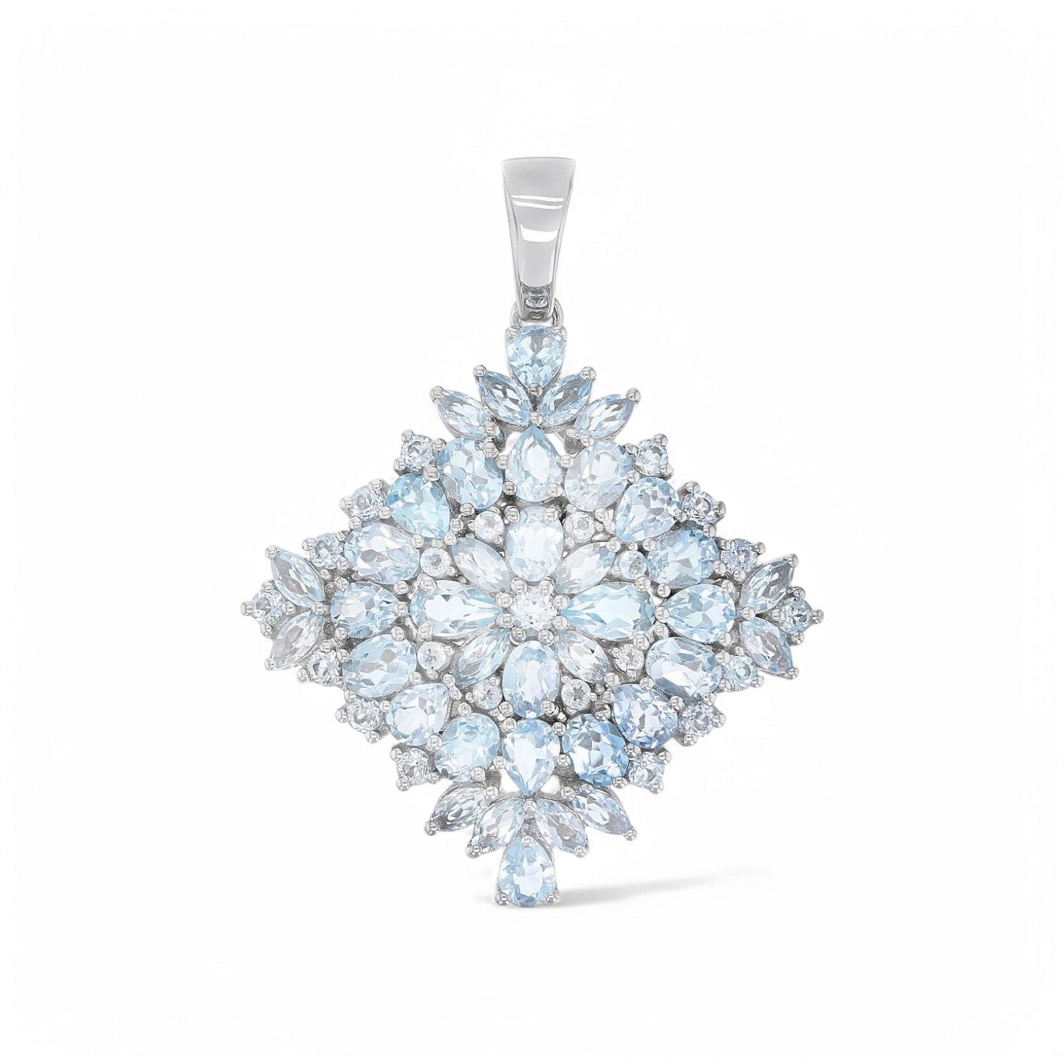 2CT Cluster Aquamarine Pendant - GEMPARA
