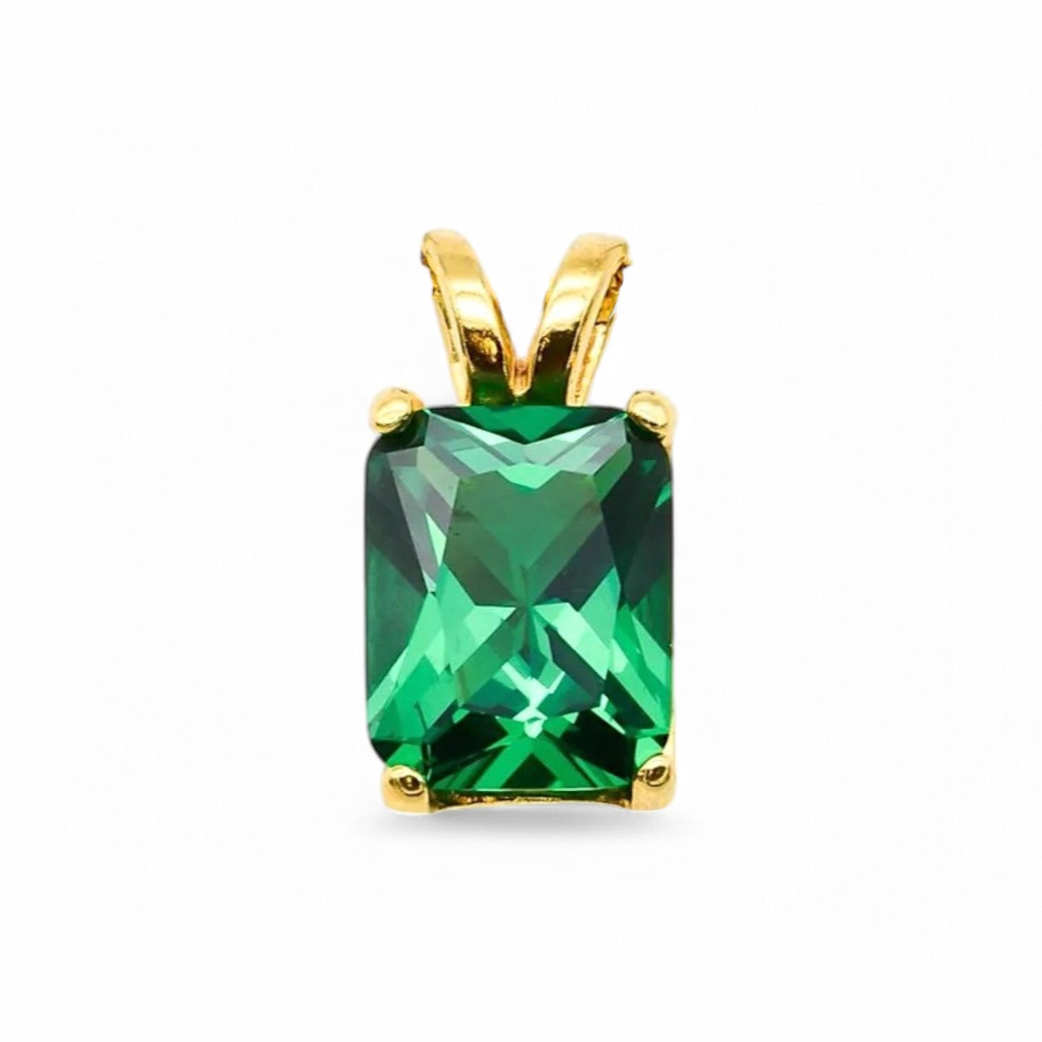 3CT Emerald cut Emerald Pendent - GEMPARA